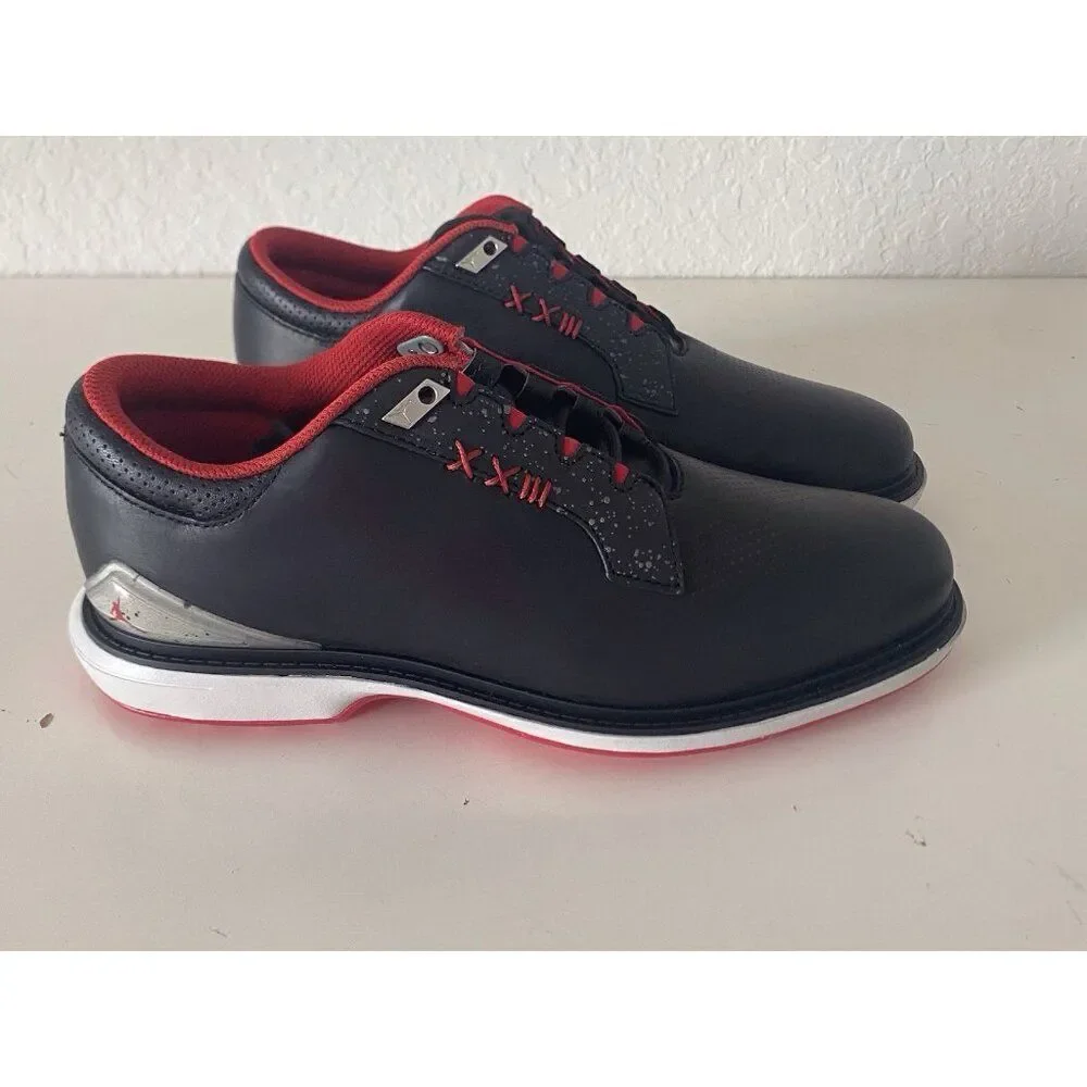 Men’s Sz 8 Nike Air Jordan ADG 5 Low Spikeless Golf‎ Shoe Black Red FQ7874-001